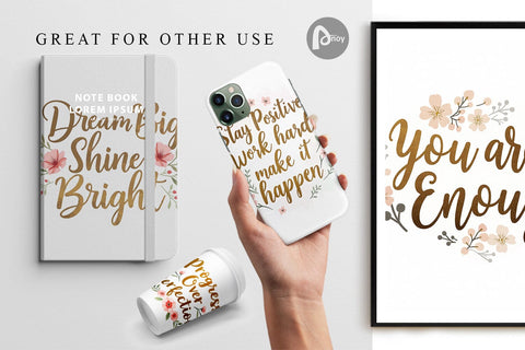 Digital Paper Elegant Gold Motivational Quotes Digital Pattern artnoy 