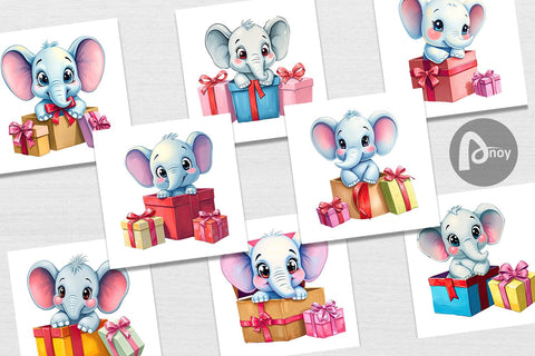 Digital Paper Elephant Gift Digital Pattern artnoy 