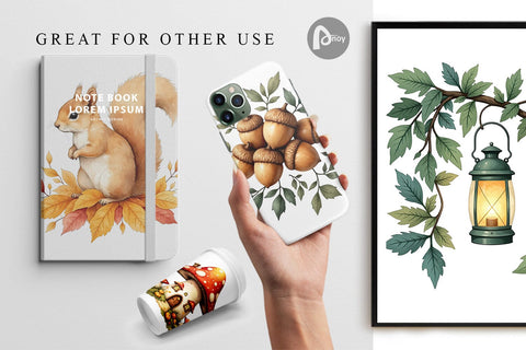 Digital Paper Enchanted Autumn Forest Digital Pattern artnoy 