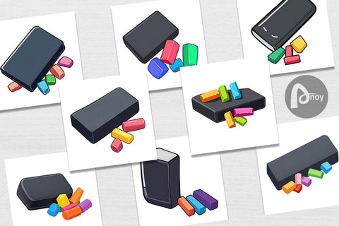 Digital Paper Eraser and Chalk Digital Pattern artnoy 