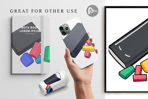 Digital Paper Eraser and Chalk Digital Pattern artnoy 