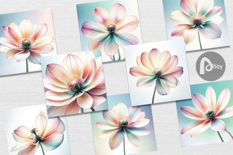 Digital Paper Ethereal Pastel Flower Digital Pattern artnoy 