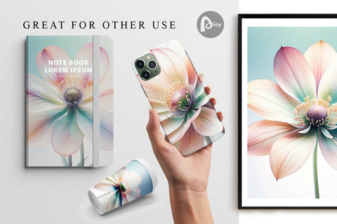 Digital Paper Ethereal Pastel Flower Digital Pattern artnoy 