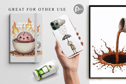 Digital Paper Existential Espresso Abstract Tooncore Digital Pattern artnoy 