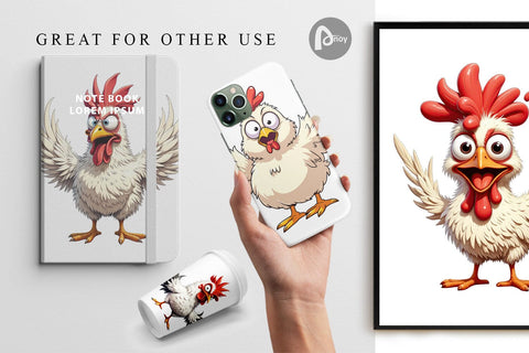 Digital Paper Expressive Chicken Digital Pattern artnoy 