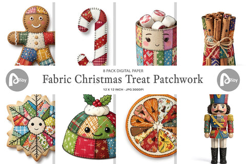 Digital Paper Fabric Christmas Treat Patchwork Digital Pattern artnoy 