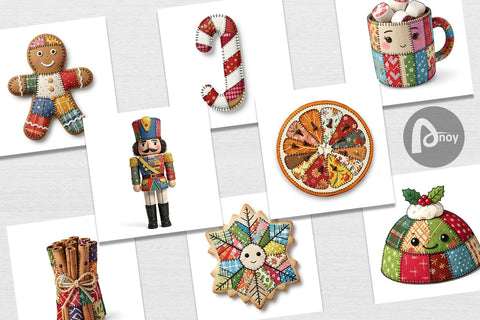 Digital Paper Fabric Christmas Treat Patchwork Digital Pattern artnoy 