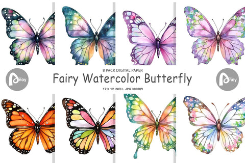 Digital Paper Fairy Butterfly Digital Pattern artnoy 