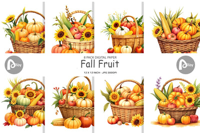 Digital Paper Fall Fruit Digital Pattern artnoy 