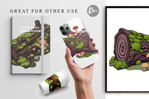 Digital Paper Fallen Log Digital Pattern artnoy 