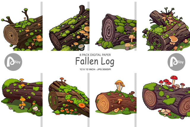 Digital Paper Fallen Log Digital Pattern artnoy 