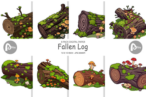 Digital Paper Fallen Log Digital Pattern artnoy 