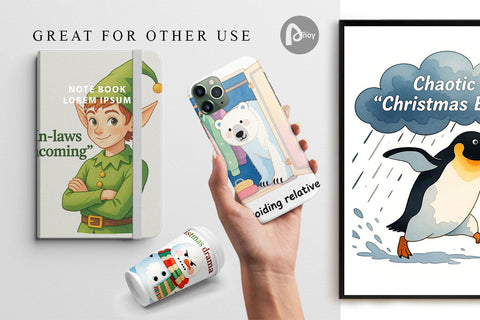 Digital Paper Family Drama Christmas Digital Pattern artnoy 