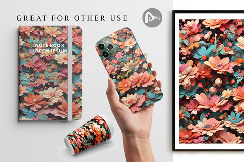 Digital Paper Fantasy Flower Background Digital Pattern artnoy 