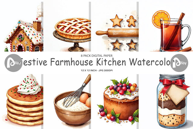 Digital Paper Farmhouse Kitchen Digital Pattern artnoy 