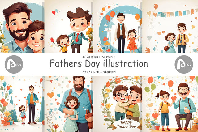 Digital Paper Father's Day Art Digital Pattern artnoy 