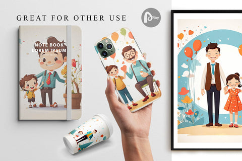 Digital Paper Father's Day Art Digital Pattern artnoy 