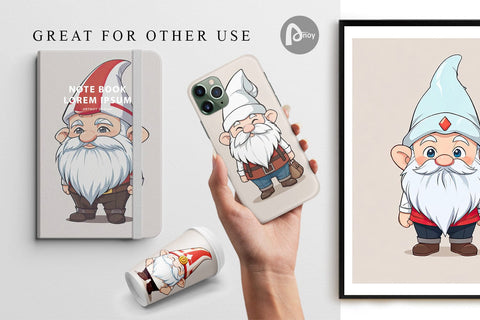 Digital Paper Father's Day Gnome Digital Pattern artnoy 