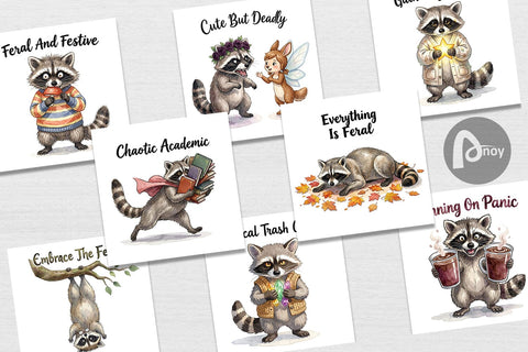 Digital Paper Feral Raccoon Chaotic Whimsigoth Digital Pattern artnoy 
