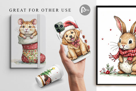 Digital Paper Festive Patchwork Pets Digital Pattern artnoy 