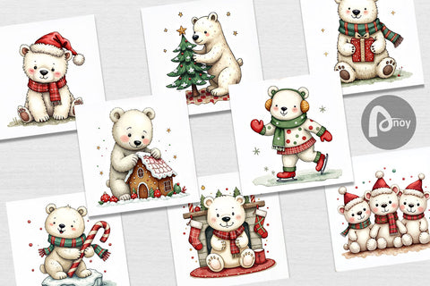 Digital Paper Festive Polar Wonders Digital Pattern artnoy 