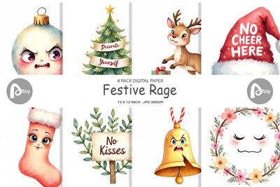 Digital Paper Festive Rage Digital Pattern artnoy 