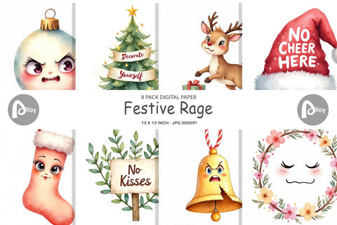 Digital Paper Festive Rage Digital Pattern artnoy 
