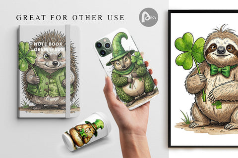Digital Paper Festive St Paddys Fauna Digital Pattern artnoy 