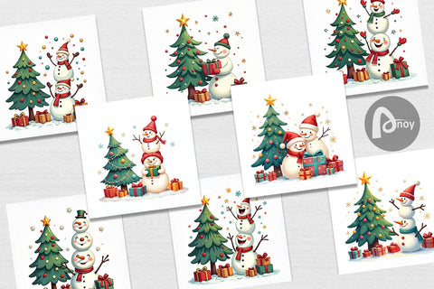 Digital Paper Festive Winter Whimsy Digital Pattern artnoy 