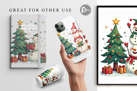 Digital Paper Festive Winter Whimsy Digital Pattern artnoy 