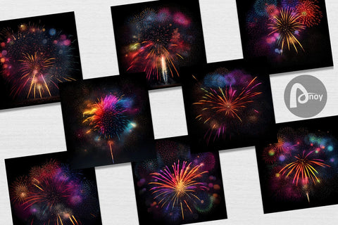 Digital Paper Fireworks Display Digital Pattern artnoy 