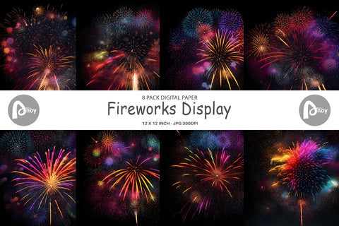 Digital Paper Fireworks Display Digital Pattern artnoy 