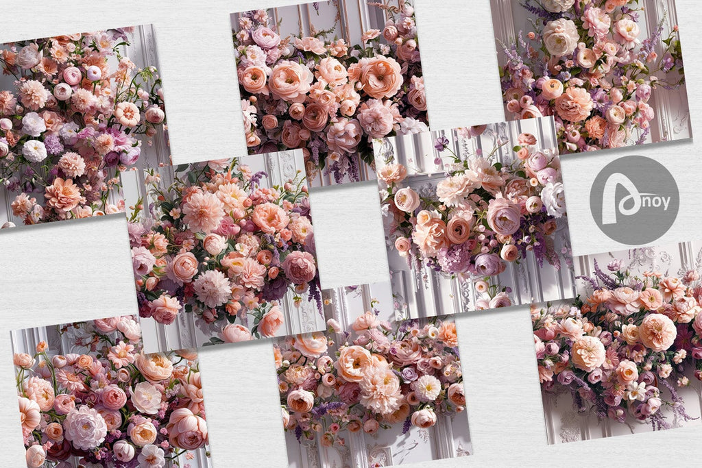 Digital Paper Floral Bouquet Pattern - So Fontsy