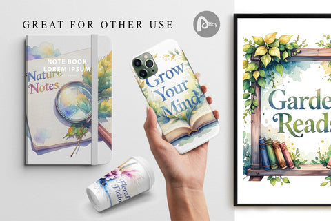 Digital Paper Floral Reading Quotes Digital Pattern artnoy 