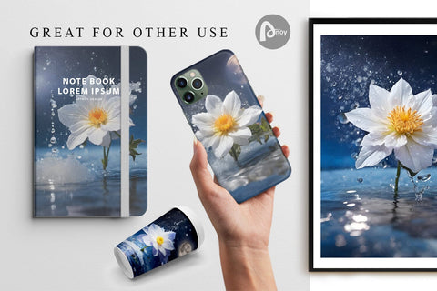 Digital Paper Flower and Water Digital Pattern artnoy 