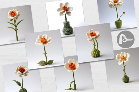 Digital Paper Flower Embroidery Digital Pattern artnoy 