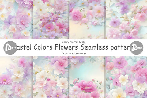 Digital Paper Flower Pastel Pattern Digital Pattern artnoy 