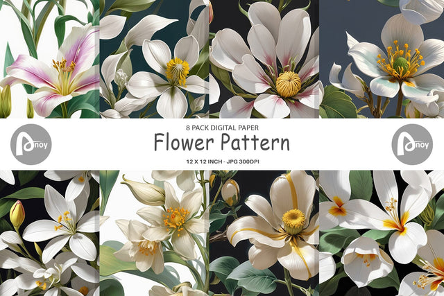 Digital Paper Flower Pattern Digital Pattern artnoy 