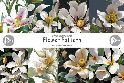 Digital Paper Flower Pattern Digital Pattern artnoy 