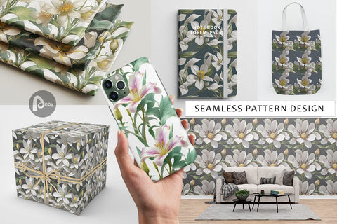 Digital Paper Flower Pattern Digital Pattern artnoy 