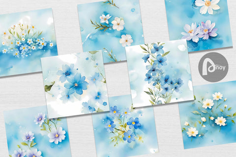 Digital Paper Flower Pattern Watercolor Digital Pattern artnoy 