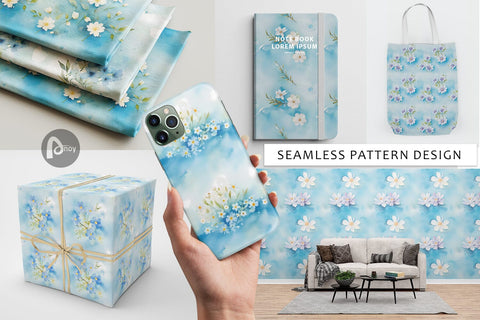Digital Paper Flower Pattern Watercolor Digital Pattern artnoy 
