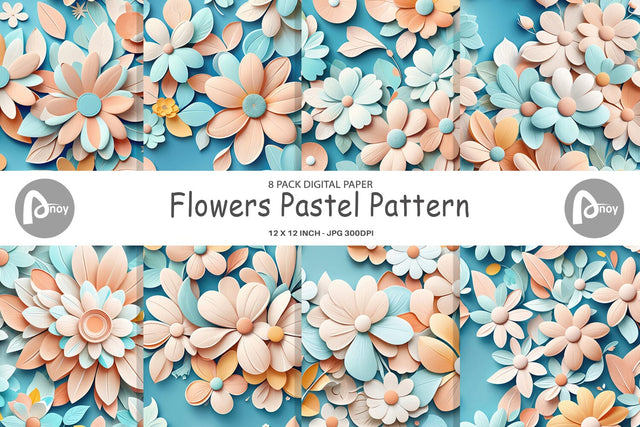 Digital Paper Flowers Pastel Pattern Digital Pattern artnoy 