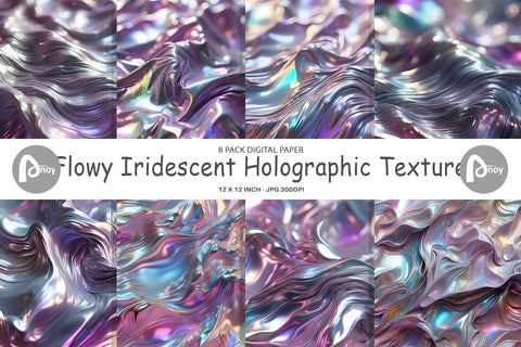 Digital Paper Flowy Holographic Sublimation artnoy 