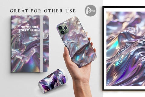 Digital Paper Flowy Holographic Sublimation artnoy 