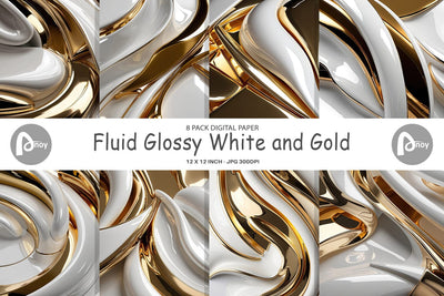 Digital Paper Fluid Glossy Digital Pattern artnoy 