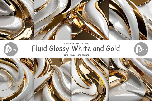 Digital Paper Fluid Glossy Digital Pattern artnoy 