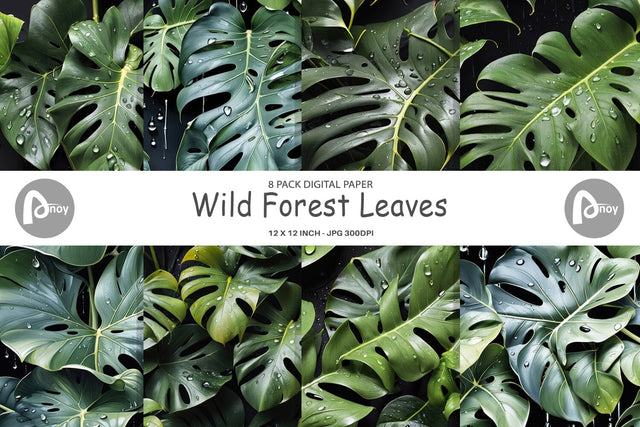 Digital Paper Forest Leaves Pattern Digital Pattern artnoy 