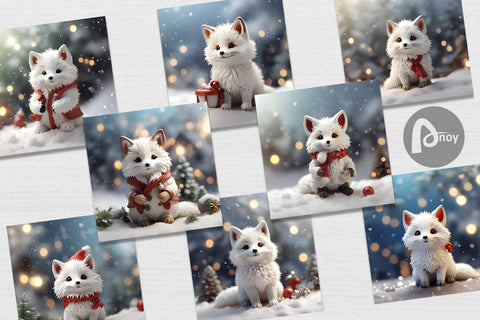 Digital Paper Fox Christmas Digital Pattern artnoy 