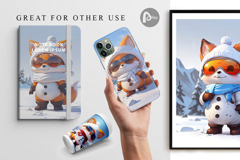 Digital Paper Fox Christmas Digital Pattern artnoy 